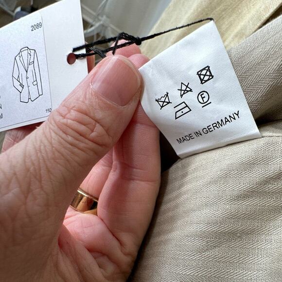 NWT BLESS 2-Piece Tan Pastel Melange 100% Linen Sakko Shirt & Linen Pants Medium - Picture 7 of 16